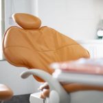 Close-up of a brown faux dental chair inside eDental Perth clinic.
