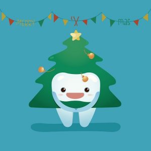 Animated tooth on a Christmas tree and as the header image of 